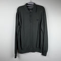 Fred Perry Longsleeve Knit Polo - Grey Green M