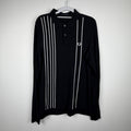 Fred Perry Striped Long Sleeve Polo - Black White