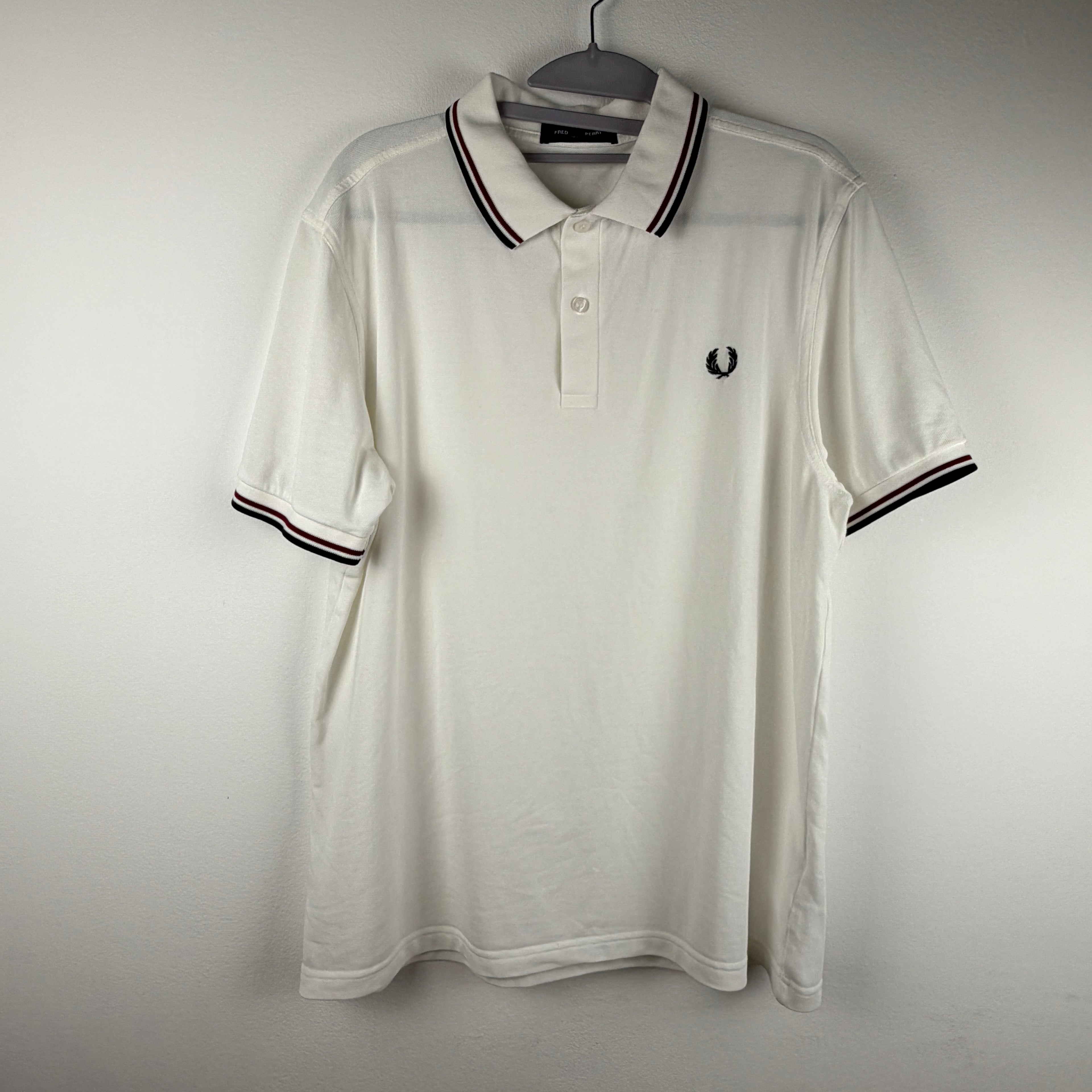 Fred Perry Polo Twin Tipped - White L