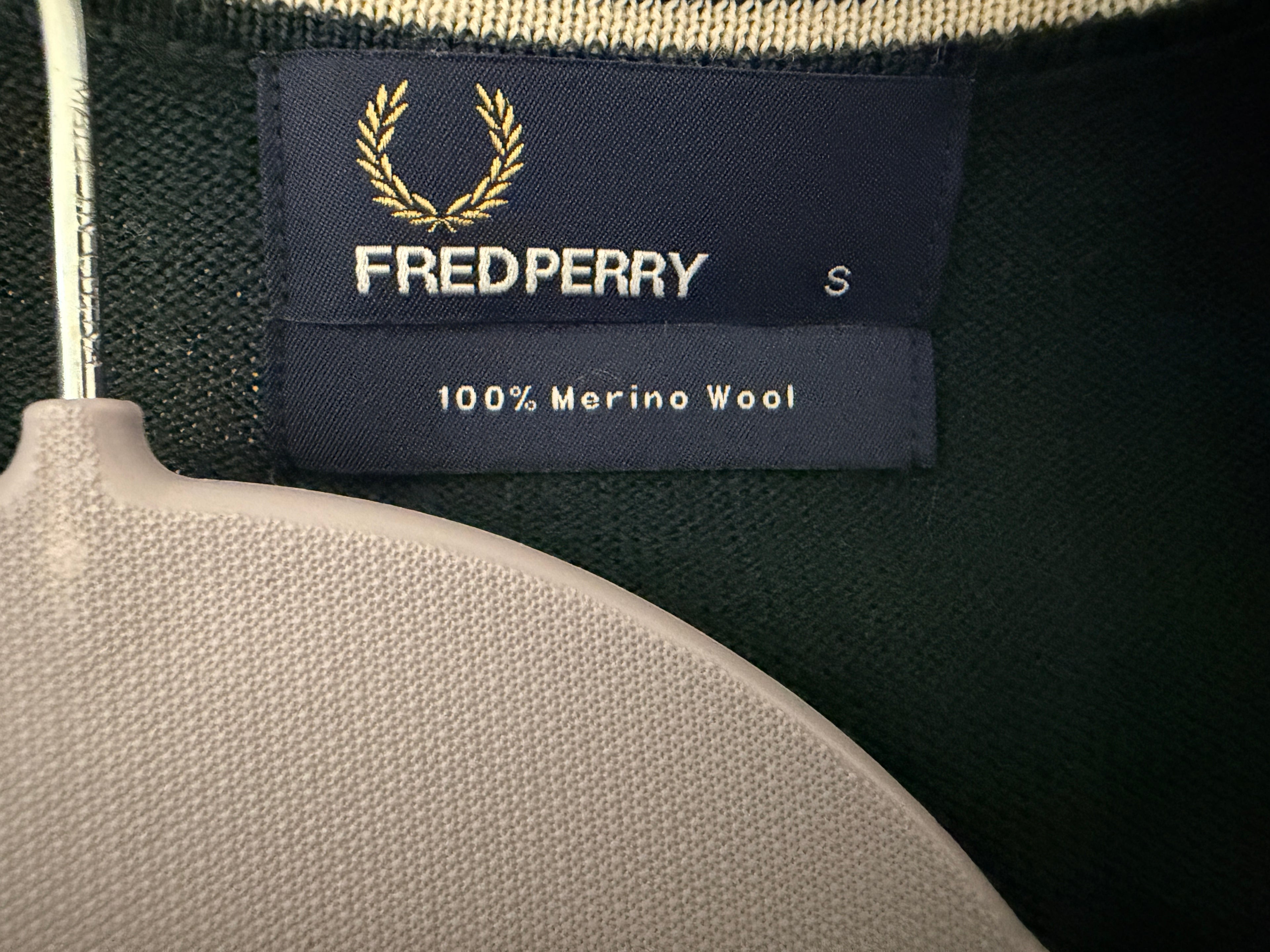 Fred Perry Sweater Merino Wool - Green S
